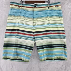 Tattoo Golf Performance Shorts Mens Size 42 Green‎ Striped Polyester